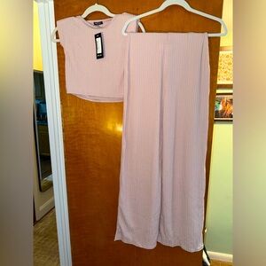 Nasty Gal ribbed mauve set. Size S.